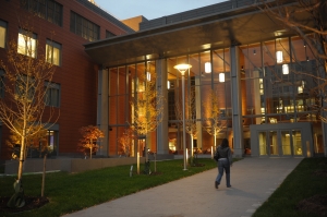 Life Science Complex Milton Atrium Fall Exterior life sciences